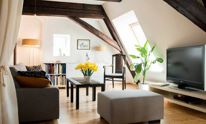 Old Town Apartment | Sunny Mansard Retreat in Old Town with Pool & Spa