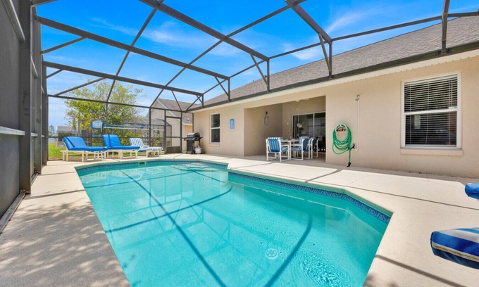 Florida Pines Villa | Sunny Pool Deck & Games Room with Pet Friendly Comfort