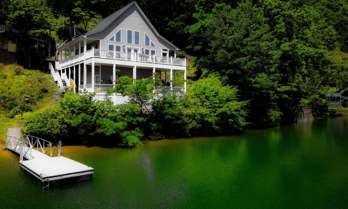 Almond House | Lakefront Retreat: Sunrise Cove with Private Dock & Views
