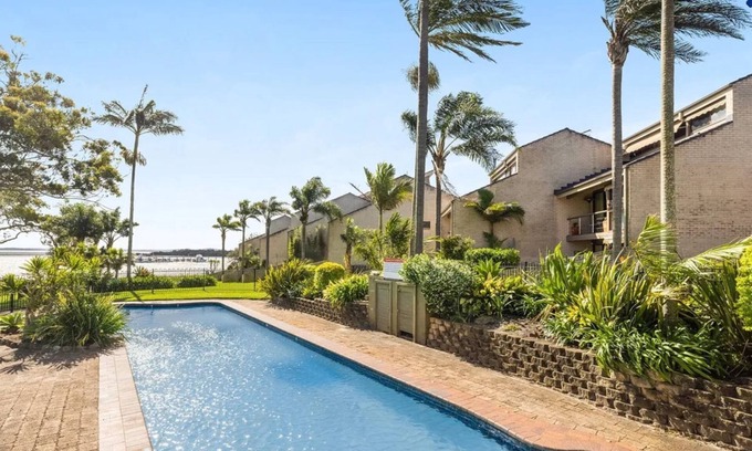 Soldiers Point House | Beachfront Retreat at The Moorings with Pool & Gardens
