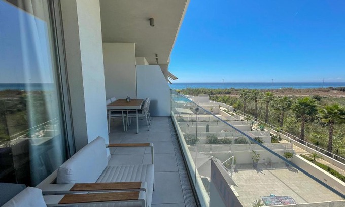 Torrox Costa Apartment | Oceanfront Sunset Panorama with Pool & Ocean View