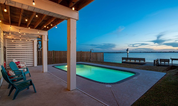 Rockport House | Waterfront Sunshine Retreat with Heated Pool & Fishing Pier