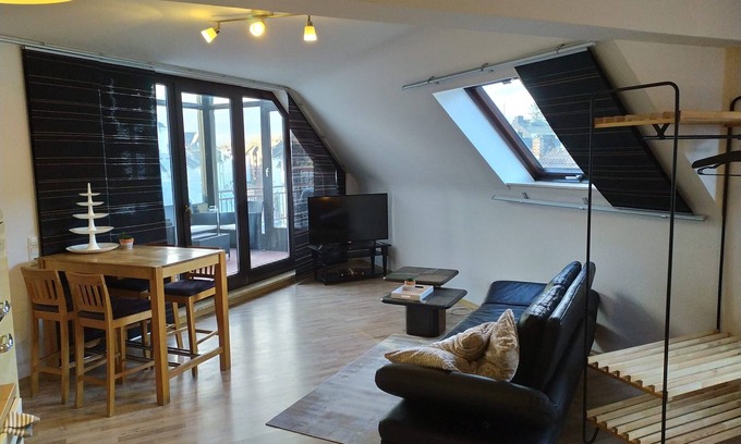 Eschweiler Apartment | Cozy Studio #6 with Balcony Overlooking Eschweiler Rooftops