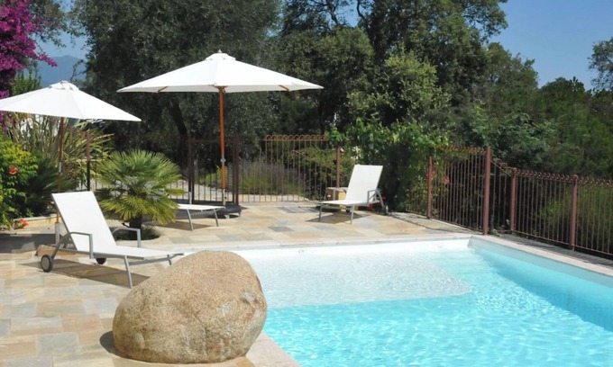 Bravone Villa | Impressive Villa with Pool & Garden, Steps from the Beach
