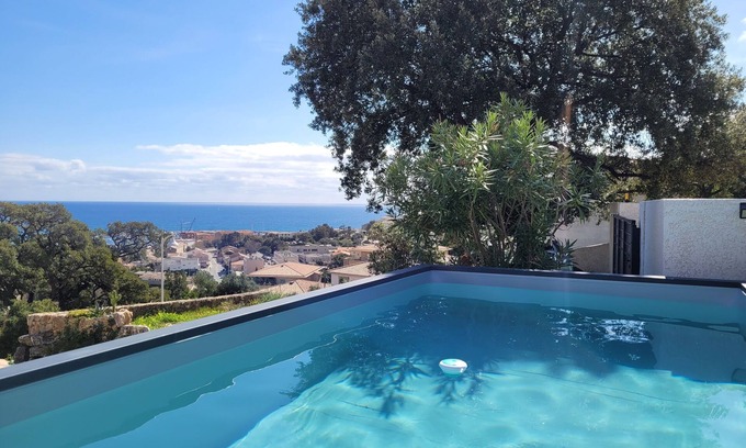 Sari-Solenzara Villa | Panoramic Sea View Villa with Private Pool for 6 Guests