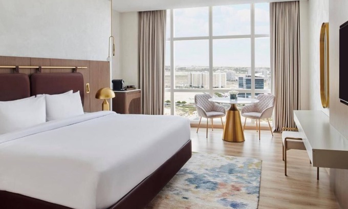 Jumeirah Village Triangle Apartment | Elegant Room Near Table Tennis Academy with Pool & Spa