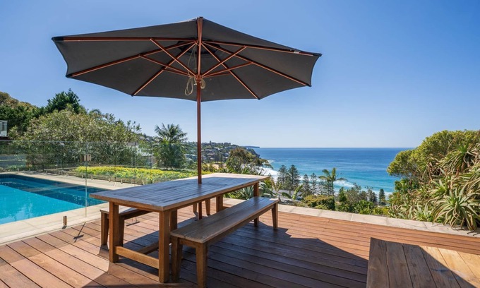 Whale Beach House | Escape to SURFS UP: Oceanfront Oasis with Pool & View