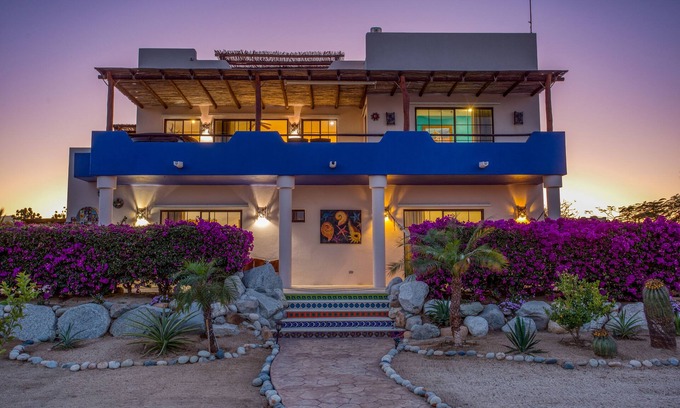Los Barriles House | Oceanfront Escape with Pool & Firepit Steps to Tres Palapas