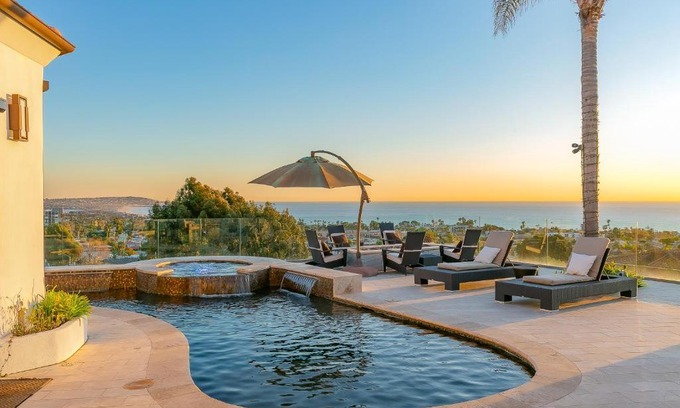 La Jolla Mesa House | Experience Sweeping Sunsets with Pool & Hot Tub Access