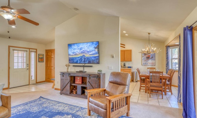 Twin Creek Village House | Pet-Friendly Retreat with Sunroom & Fireplace Near Forest
