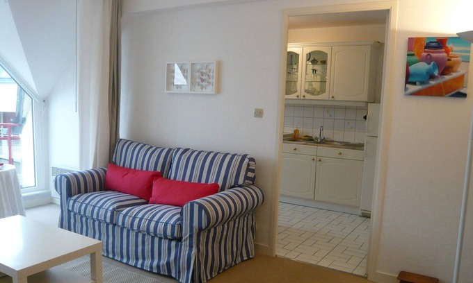 Perros-Guirec Apartment | Bright Getaway at T2: Beach Access, Free WiFi & Pool