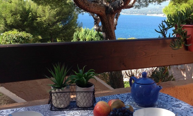 La Madrague Apartment | Stunning T2 Sea View Suite with Pool & Direct Beach Access