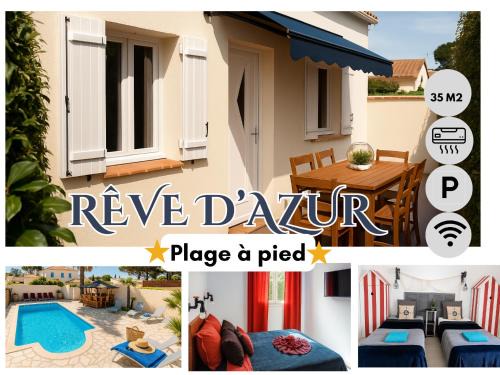 La Nartelle House | T3 35m2 plage de la Nartelle, piscine partagée, BBQ, parking, Wifi, 2 chambres 2 salles de bain, résidence le Rêve D'Azur