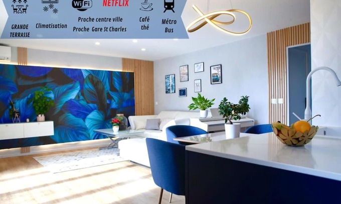 Les Chutes Lavie Apartment | Delightful T3 Le Designer with Terrace, Netflix & A/C