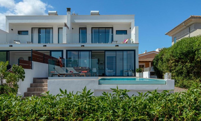 Son Serra de Marina House | Relax at Tamarells A - Oceanfront Escape with Pool & Hot Tub