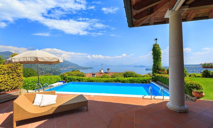 Meina Villa | Inviting Villa Bellavista with Pool & Breathtaking Lake Views