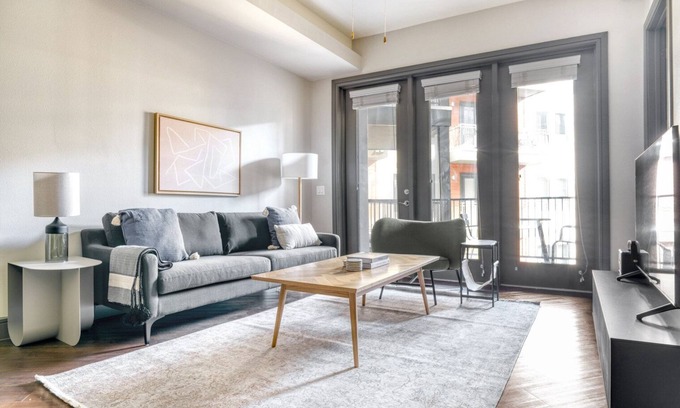 North Burnet Apartment | Stylish 2BR Retreat with Pool & Gym Near Top Restaurants