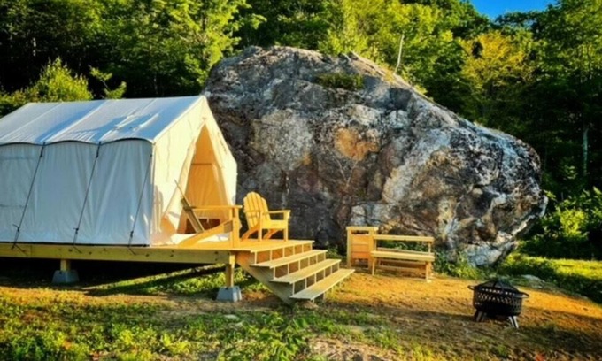 Porter RV Rental | Tentrr Signature Site - Boulder Campsite, Porter, Maine
