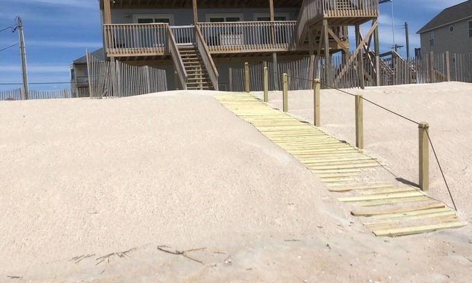 Surf City House | Oceanfront Getaway: Pet-Friendly Home with Spa & Breakfast
