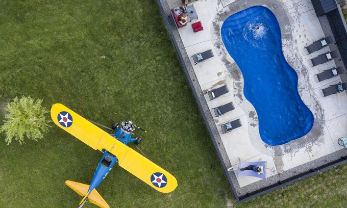 Fayetteville House | Experience The Aviator’s Lounge: Private Pool & Hot Tub Oasis