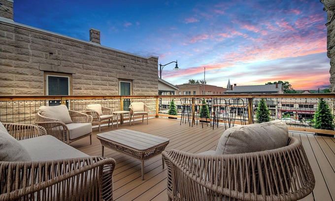 Fredericksburg Condo | The Bank on Main St - Downtown Escape Featuring a Deck W/main St Views!