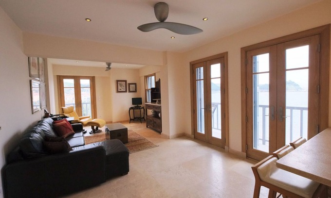 Myrina Apartment | Beachfront Villa: 3-Bed Apartment with Ocean View & Kitchen