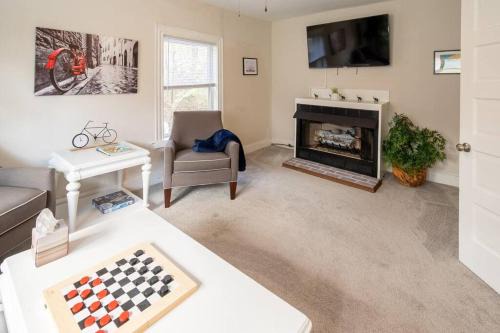 Charles City House | Cozy Bike Path House: 2 BR with Fireplace & Pet-Friendly