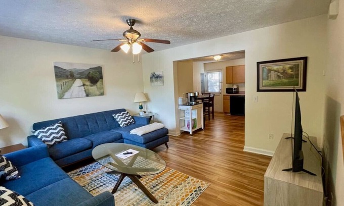 Sylva Apartment | Guest Rated 10/10: The Blue Door at Sylva Home Base