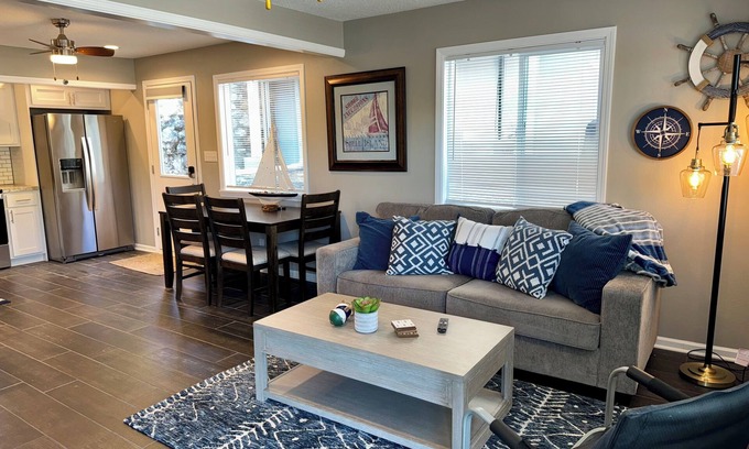 Sunrise Beach House | Lakefront Retreat with Private Dock & Top 10/10 Guest Rating