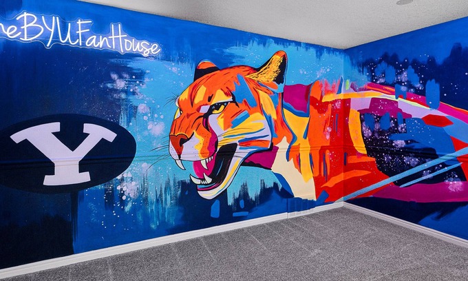 Sunset Heights House | The BYU Fan House: sports court, game room, hot tub, fire pits, sleep 28, fun!