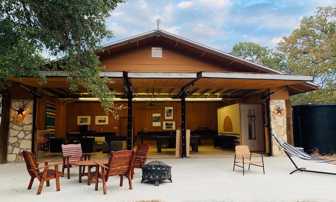 Blanco Cabin | Riverfront Retreat at Camp Blanco - Game Room & Pet Friendly