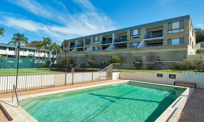 Fingal Bay Apartment | Cozy Dunes Apartment with Pool and Ocean View Awaits