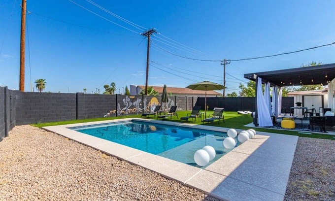 New Papago Parkway House | Relaxing Retreat with Private Heated Pool & Putt Green