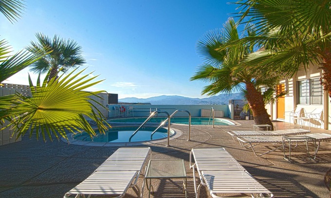 Desert Hot Springs Apartment | Discover The Getaway 1BR: Pool, Mountain Views & Pet Friendly