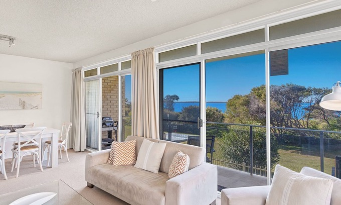Nelson Bay Apartment | Discover The Helm: Steps to Shoal Bay Beach & Ocean Views
