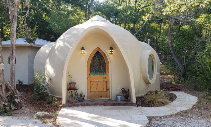Blanco House | The Hill Country Dome with Hempcrete Bedroom on 9 Acres of Permaculture Land