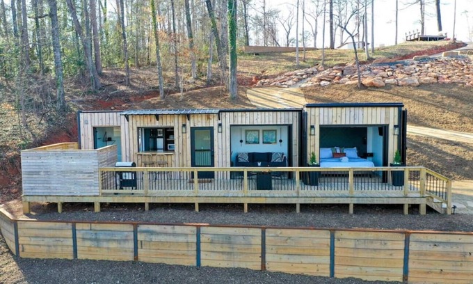 Greenville - Spartanburg Apartment | Lakefront Luxury: The Hive Shipping Container Retreat