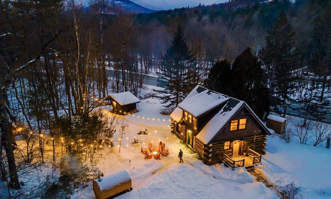 Upper Jay Cabin | Experience The Log Cabin at Warner's Camp: Hot Tub & Sauna