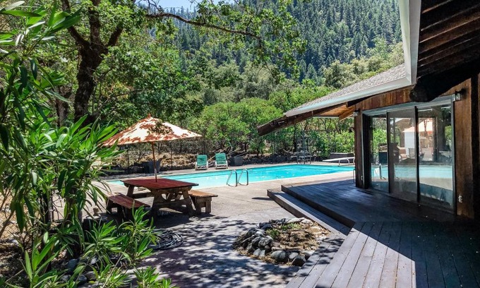 Burnt Ranch House | Discover The Merryman Cabin: Pet-Friendly Retreat with Pool