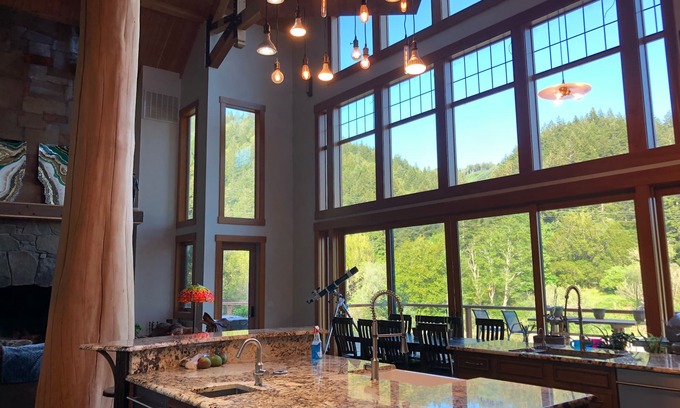Port Orford House | Exclusive Riverfront Getaway with Ocean View & Spa