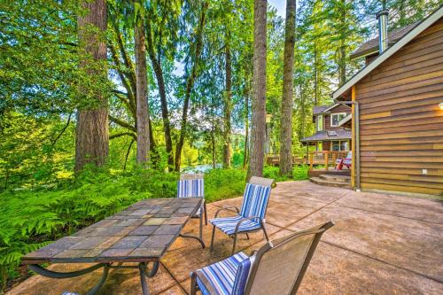 Leaburg House | Cozy River House Retreat with Deck on McKenzie River