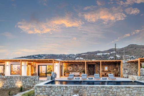 Mykonos Villa | The Vault Villa Art-Pool-Sunset