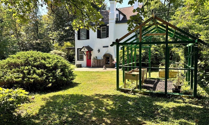 Bala-Cynwyd House | This 4 BR 4 BA sizable home with large outdoor porch & yard is ideal for a family visiting the area.