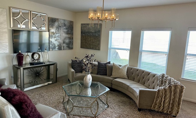Iowa Colony House | Stylish Two-Story Home: Ideal for Families and Couples