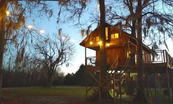 Letohatchee Cabin | Cozy Timber Retreat: Rustic Tree House Getaway with Breakfast