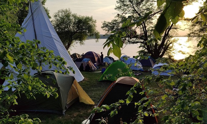 Oberhavel RV Rental | Tipi camp for groups directly on the lake, lake district