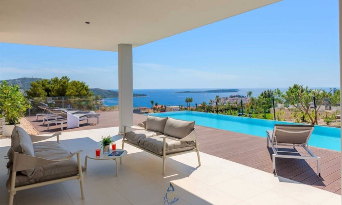 Primosten Villa | Elegant Villa with Heated Pool Steps from the Sea