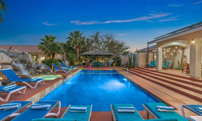 Desert Hot Springs House | Relax at Tradewinds Private Resort: Pet-Friendly & Spa Amenities