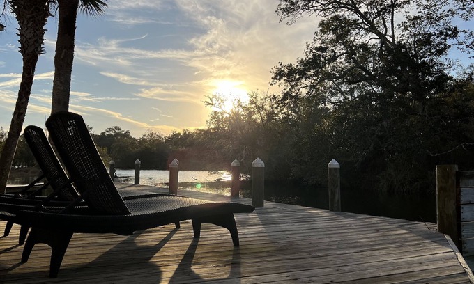 Foley House | Cozy Riverfront Cottage Steps from Foley Sports Complex