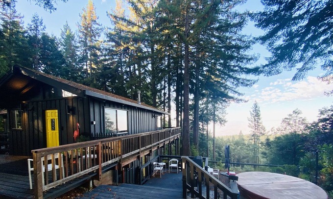 Cazadero House | Tranquil Designer Forest Retreat- hot tub, dog friendly, ocean view, 4bd/ 1ba